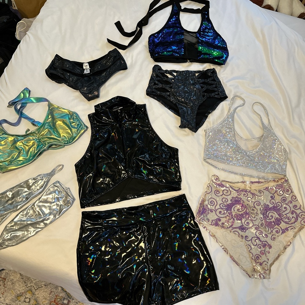 Giant rave/holographic/festival sets bundle size S-M